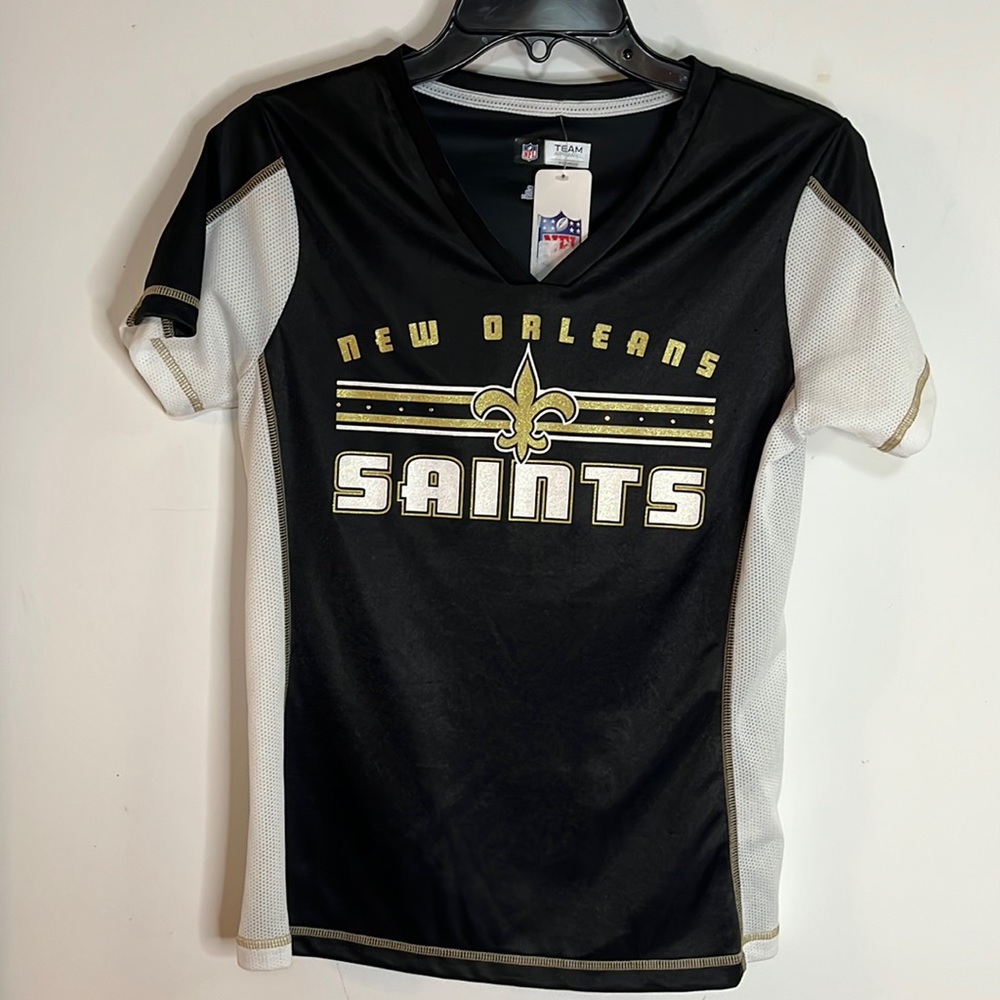 NFL New Orleans Saints Black and White Short Sleeve Tee